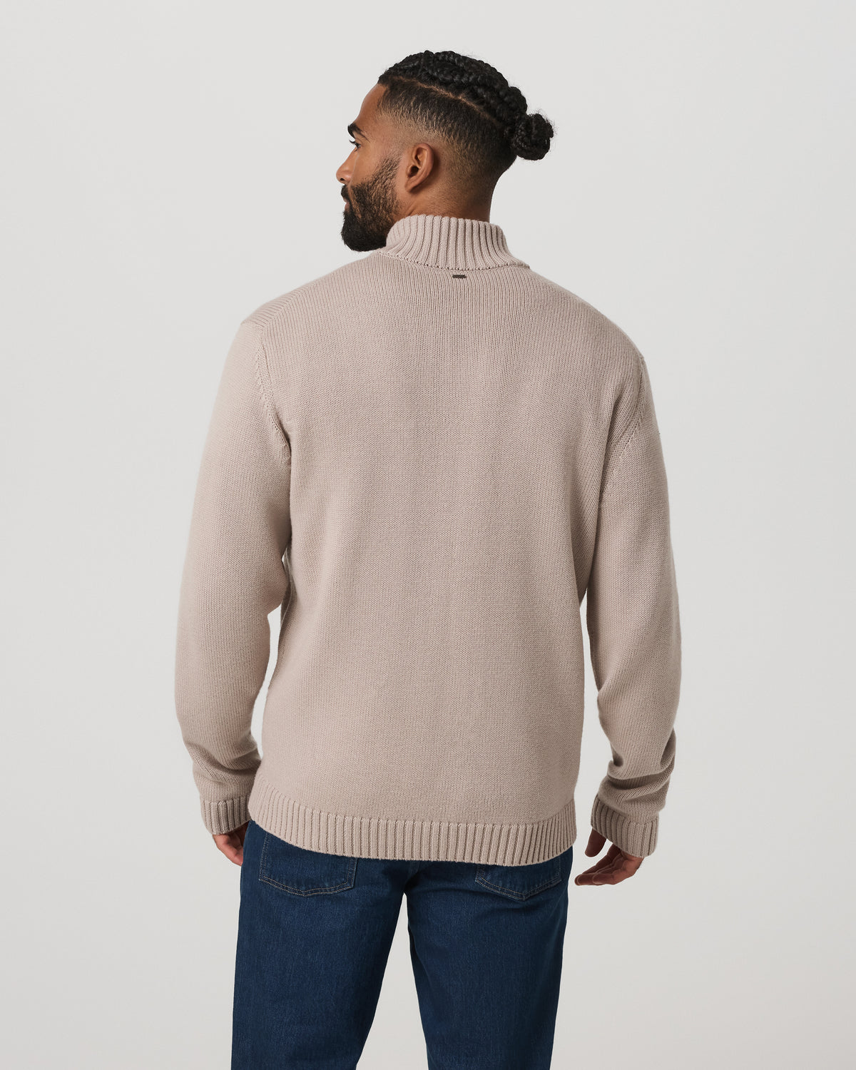 Vuori Denver Full Zip Sweater Men's Willow Grey Zip Sweater
