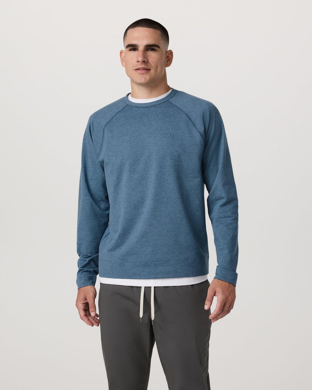 Vuori Coronado Crew - Relaxed Fit Pool Blue Heather Crewneck