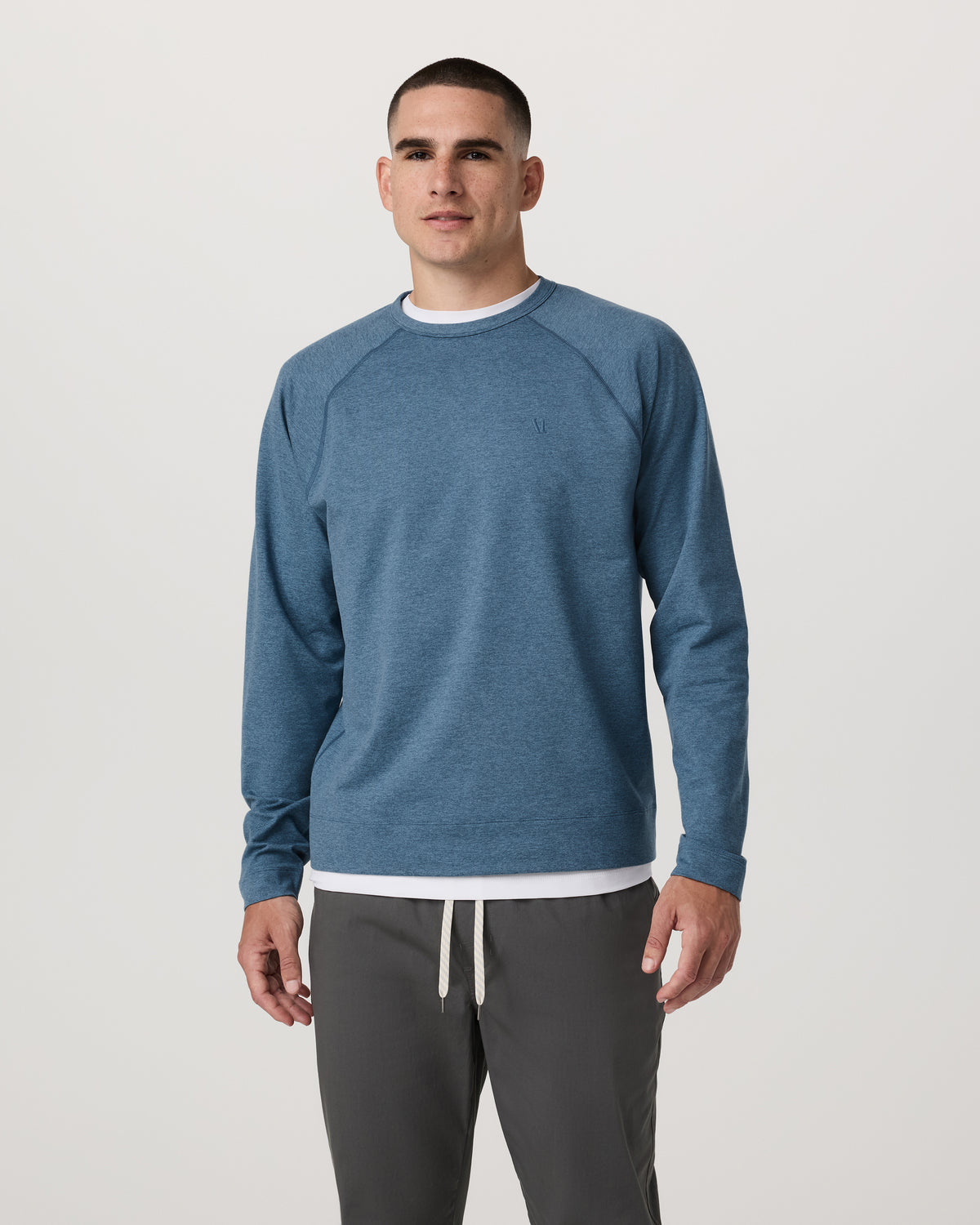 Vuori Coronado Crew - Relaxed Fit Pool Blue Heather Crewneck