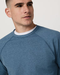 Vuori Coronado Crew - Relaxed Fit Pool Blue Heather Crewneck
