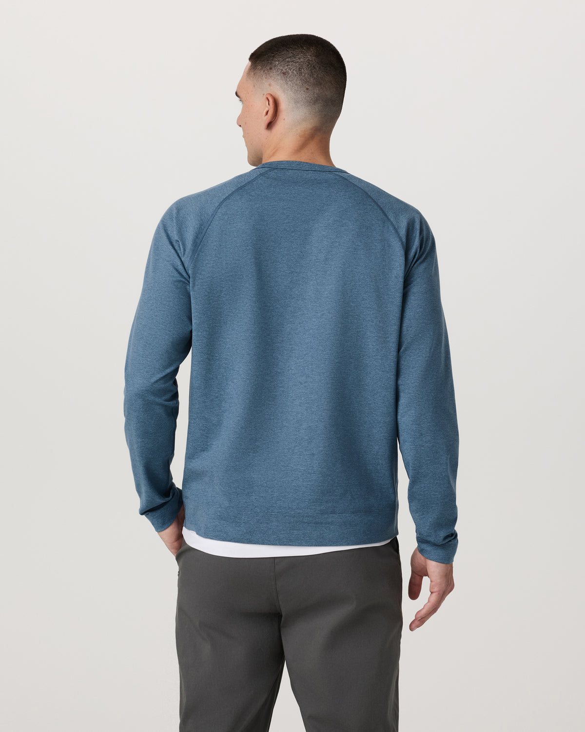 Vuori Coronado Crew - Relaxed Fit Pool Blue Heather Crewneck