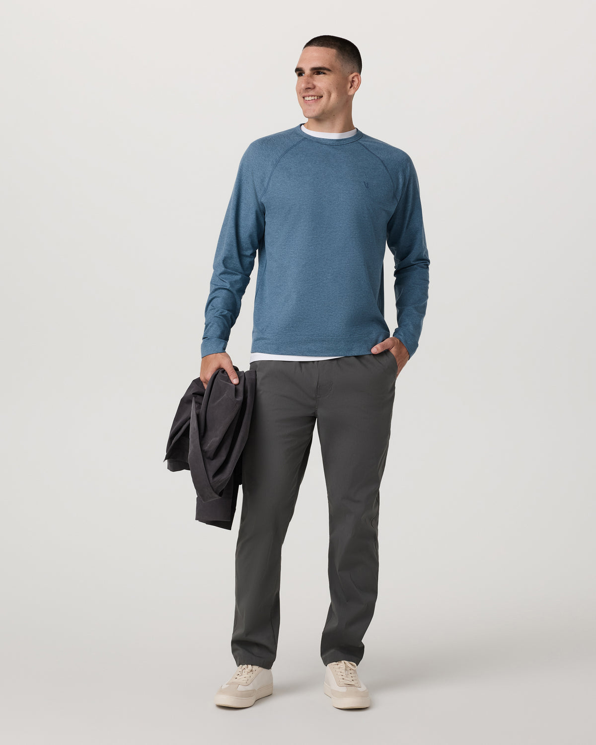 Vuori Coronado Crew - Relaxed Fit Pool Blue Heather Crewneck