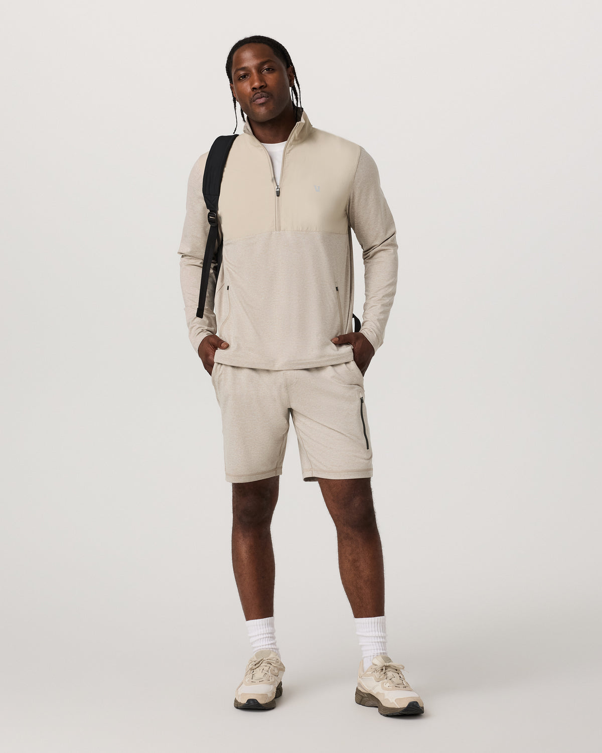 Vuori Sunday Element 1/2 Zip Men's Toast Heather Pullover