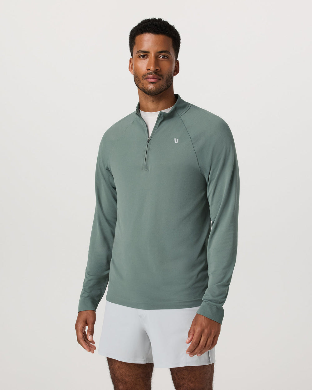Vuori Clearview Seamless Quarter Zip Men's Marsh Long Sleeve