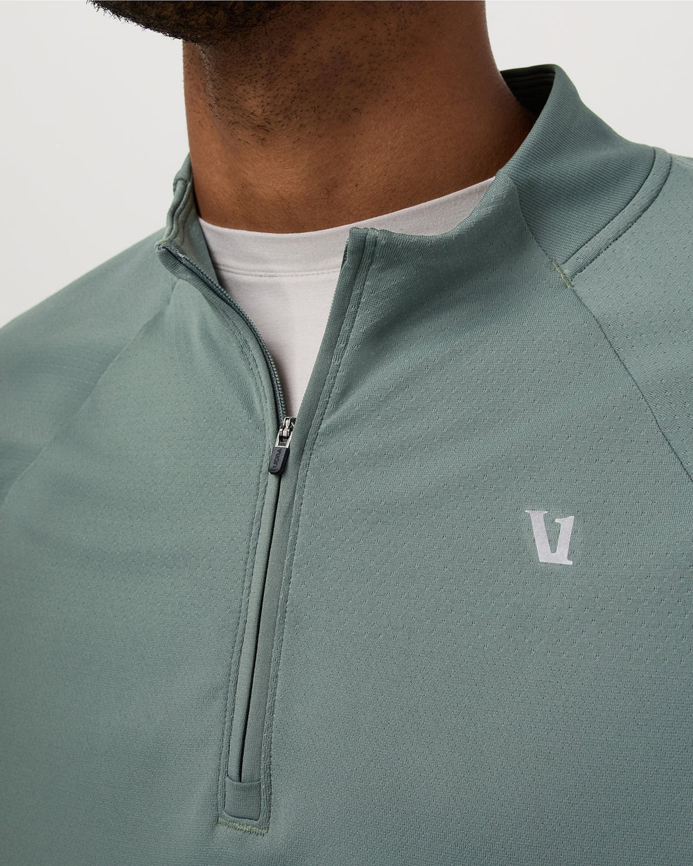 Vuori Clearview Seamless Quarter Zip Men's Marsh Long Sleeve