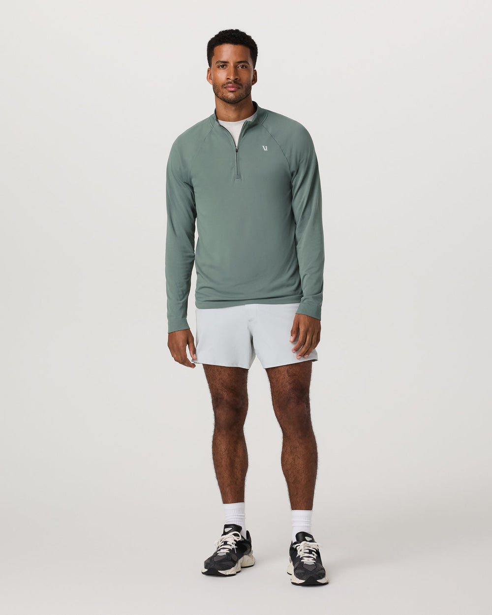 Vuori Clearview Seamless Quarter Zip Men's Marsh Long Sleeve
