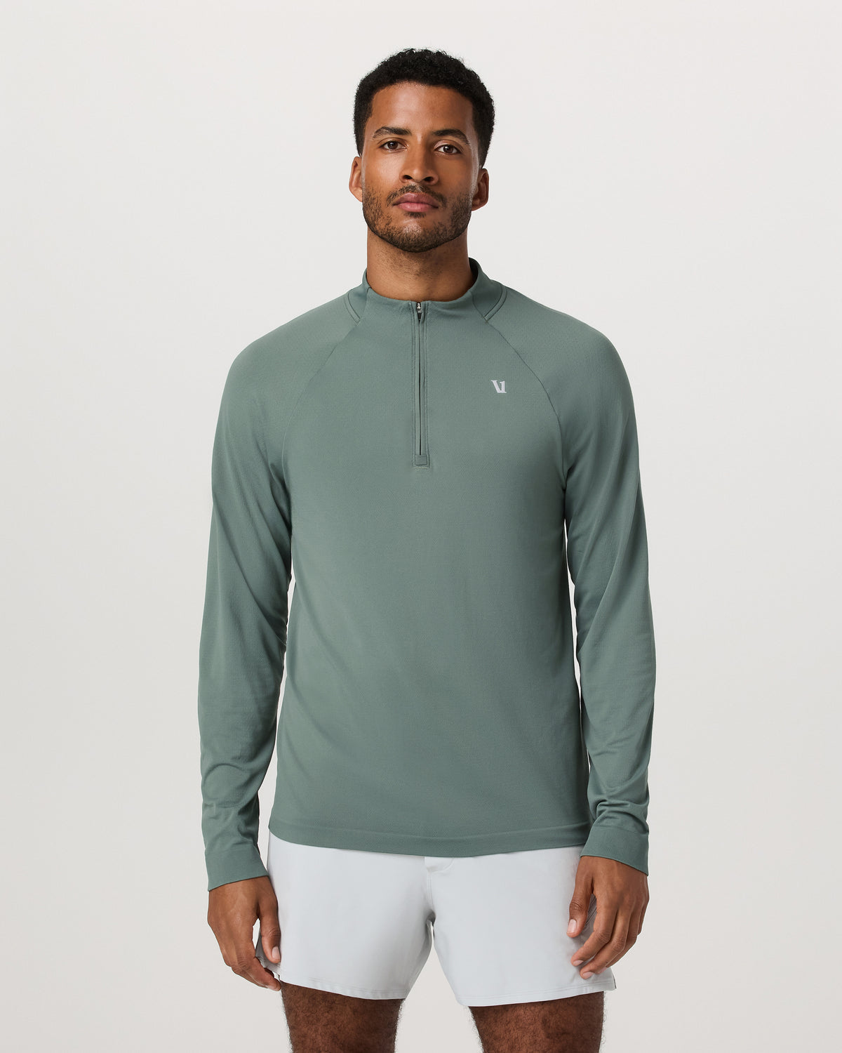 Vuori Clearview Seamless Quarter Zip Men's Marsh Long Sleeve