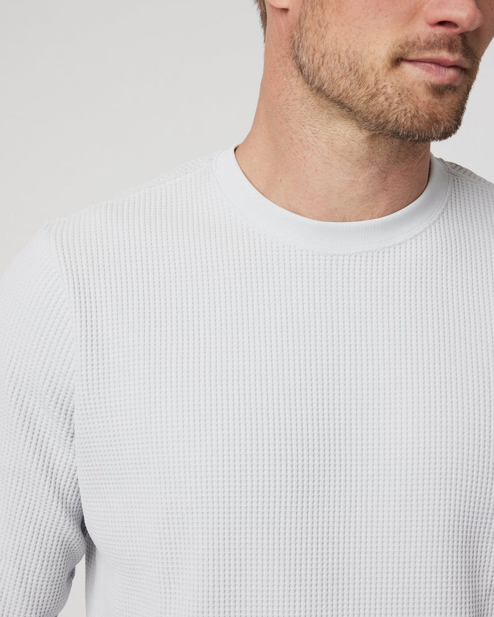Vuori Jamestown Crew Men's Frost Grey Waffle Crewneck