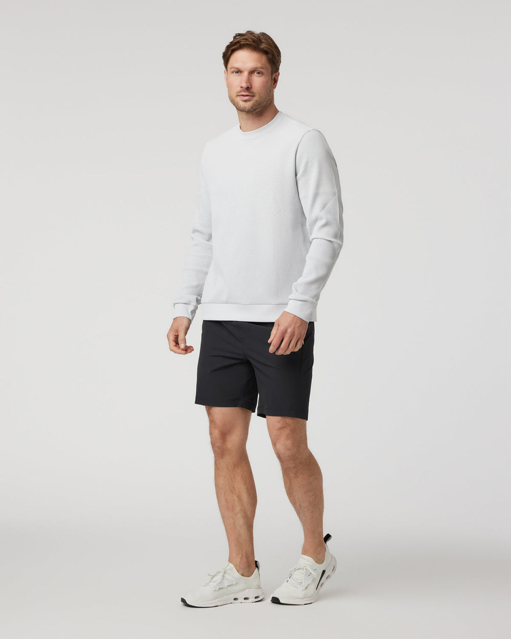 Vuori Jamestown Crew Men's Frost Grey Waffle Crewneck