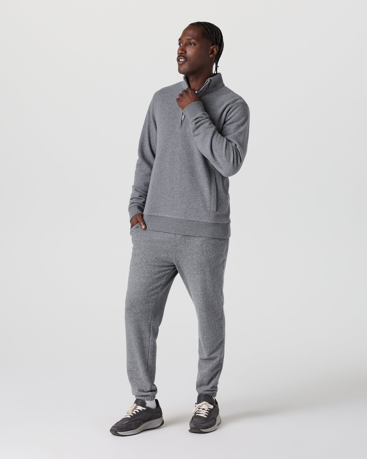 Vuori Cypress 1/4 Zip 2.0 Heather Grey