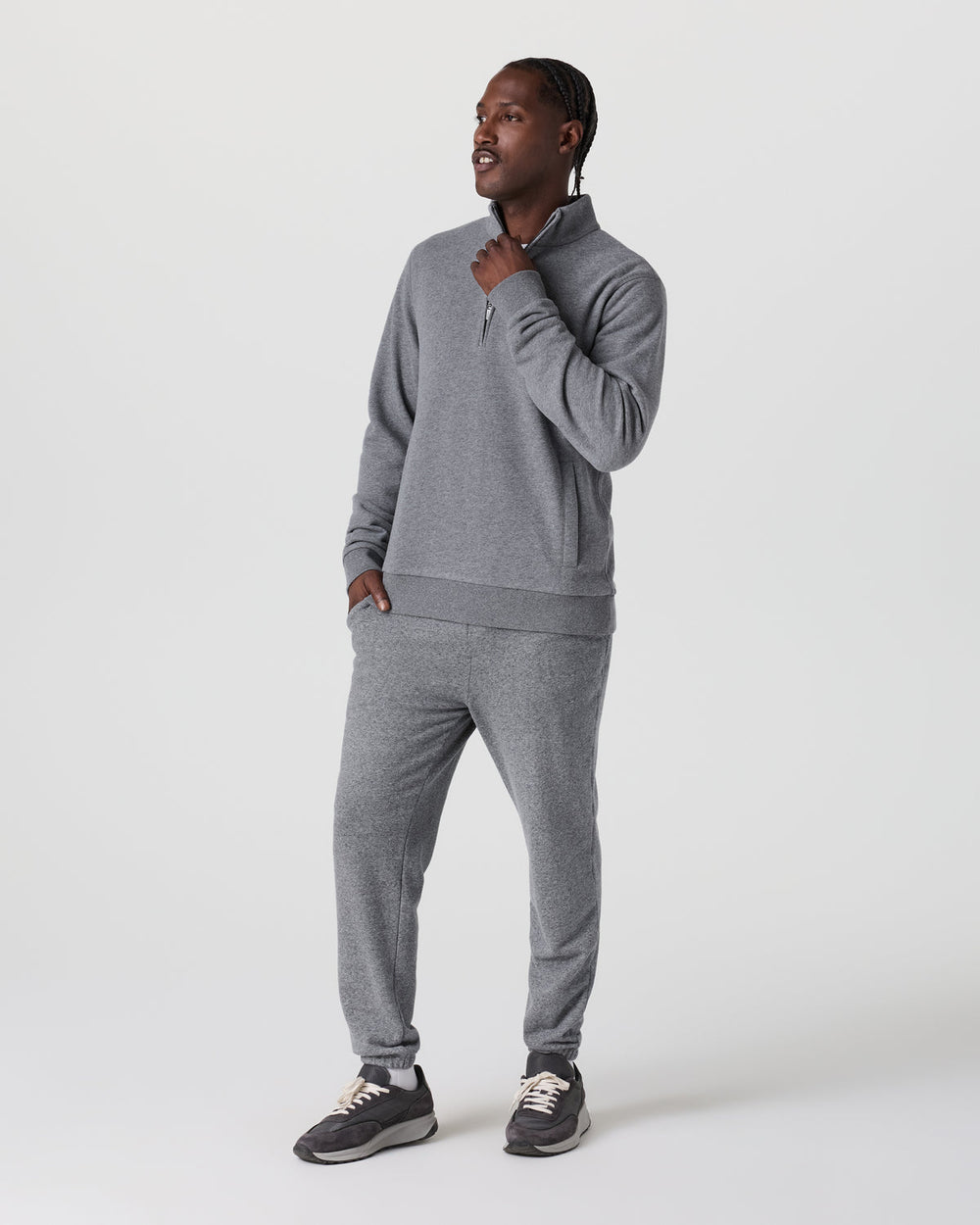 Vuori Cypress 1/4 Zip 2.0 Heather Grey