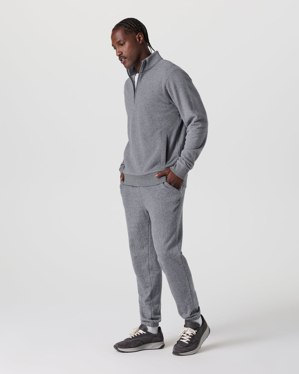 Vuori Cypress 1/4 Zip 2.0 Heather Grey