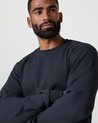Vuori Jamestown Crew Men's Navy Waffle Crewneck