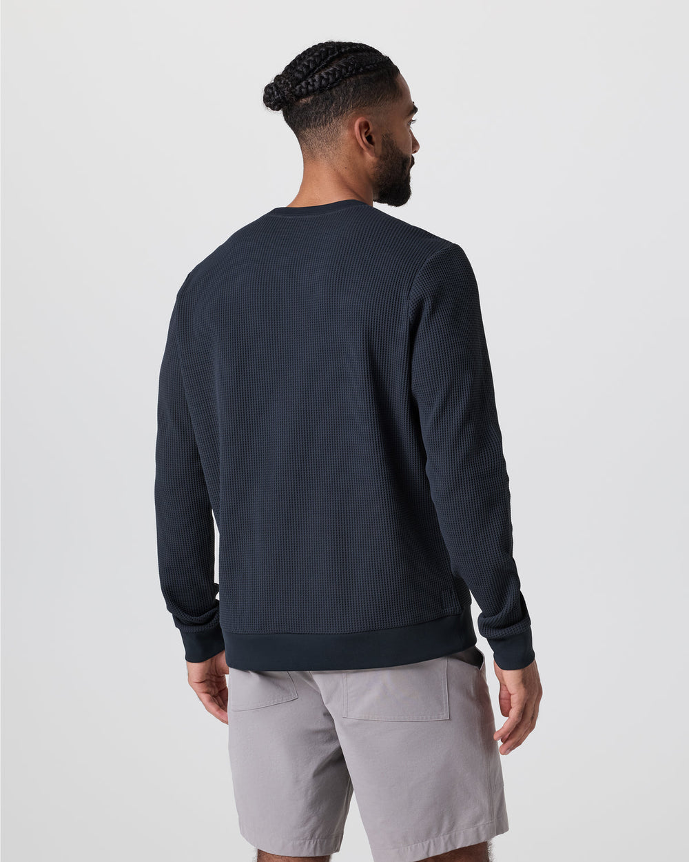 Vuori Jamestown Crew Men's Navy Waffle Crewneck