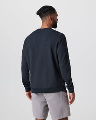 Vuori Jamestown Crew Men's Navy Waffle Crewneck