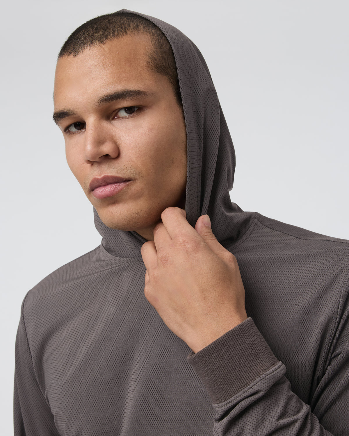Vuori Double Mesh Hoodie Warm Grey