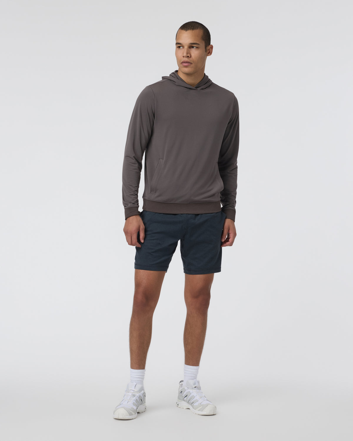 Vuori Double Mesh Hoodie Warm Grey