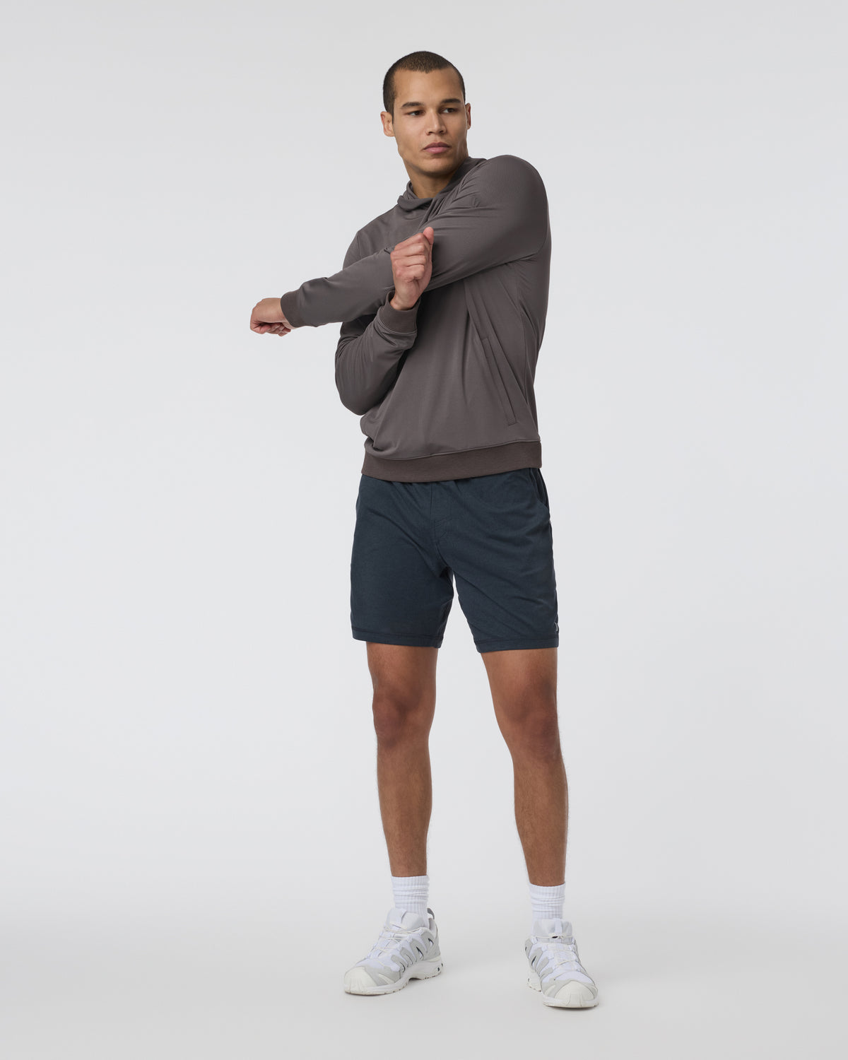 Vuori Double Mesh Hoodie Warm Grey