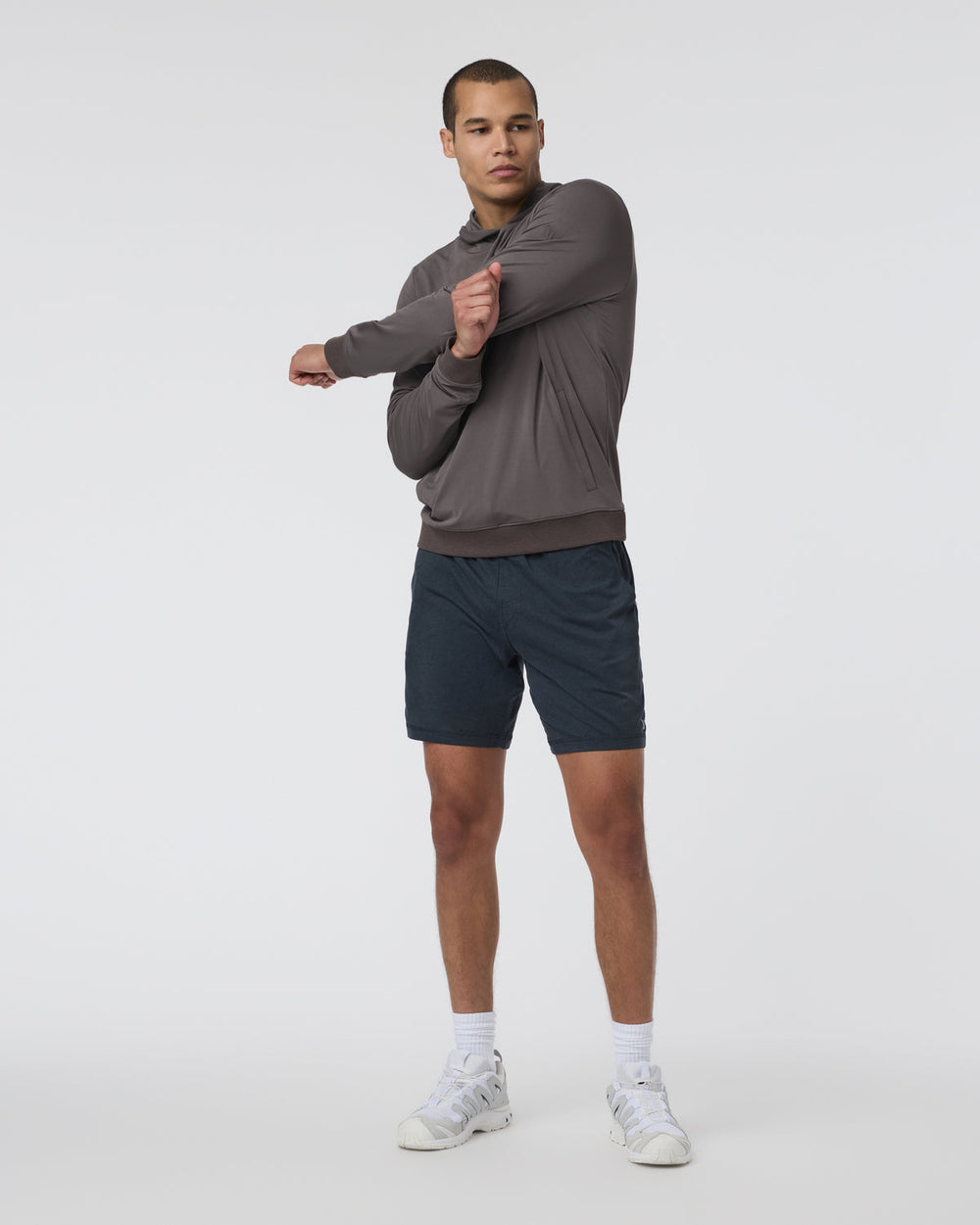 Vuori Double Mesh Hoodie Warm Grey