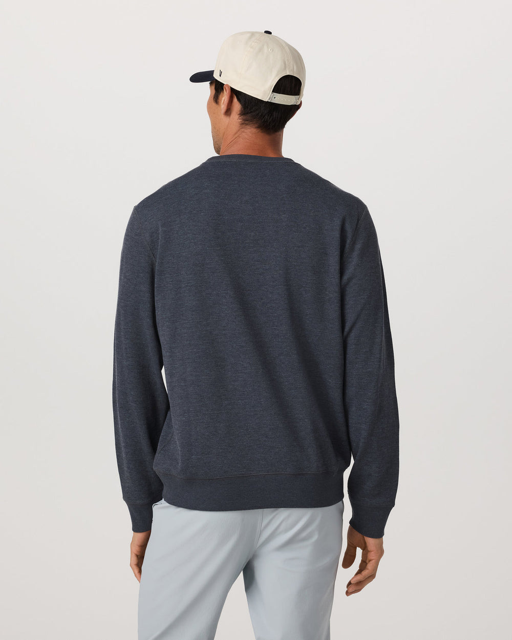 Vuori Jeffreys Crew 2.0 Men's Navy Heather Pullover Crewneck