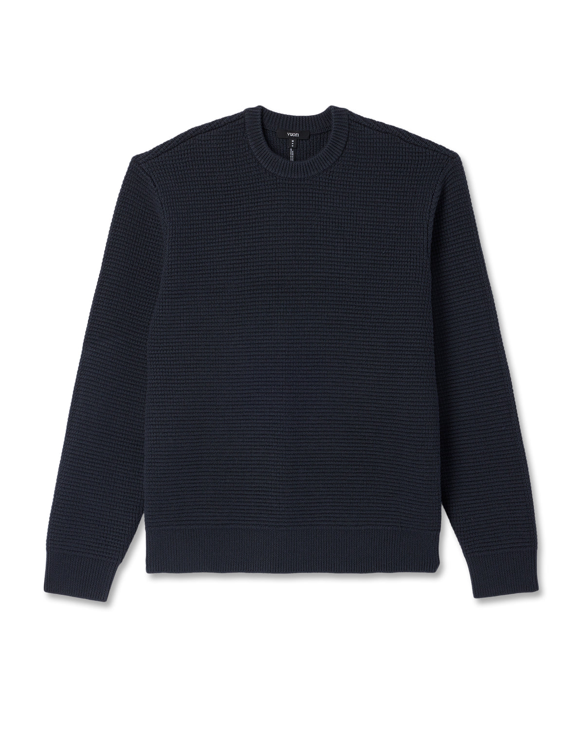 Vuori Denver Waffle Crew Sweater Men's Navy Wool Sweater