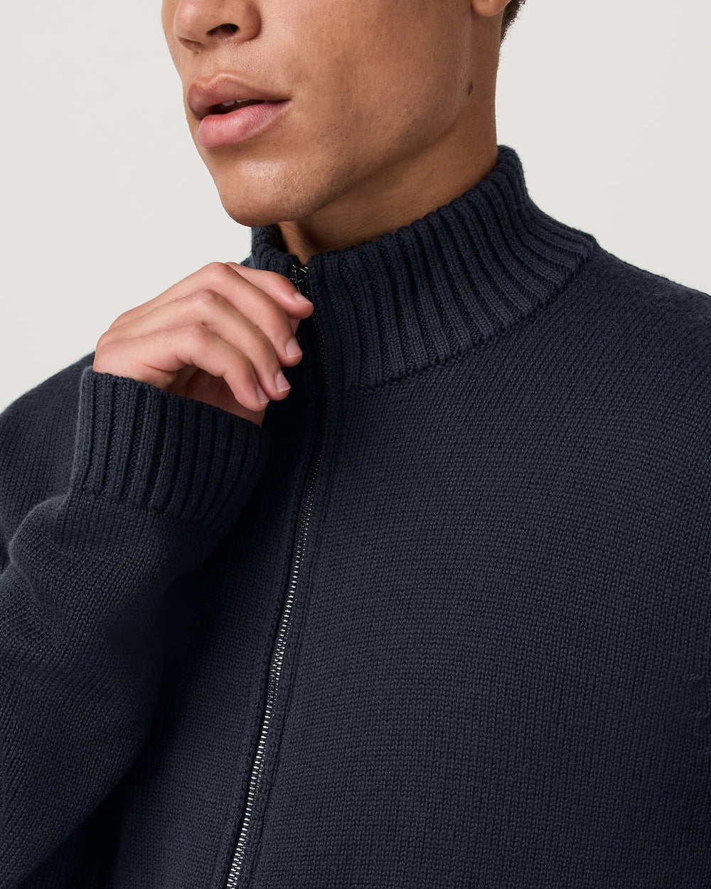 Vuori Denver Full Zip Sweater Men's Navy Zip Sweater