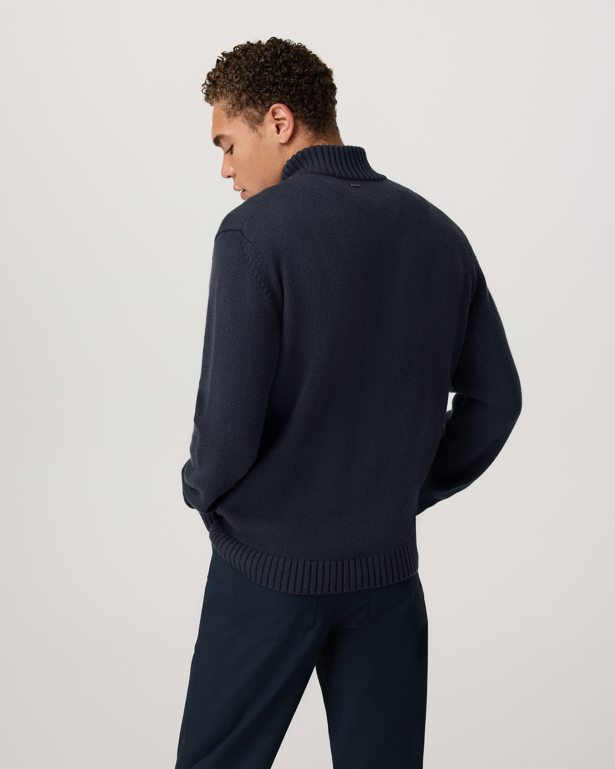 Vuori Denver Full Zip Sweater Men's Navy Zip Sweater