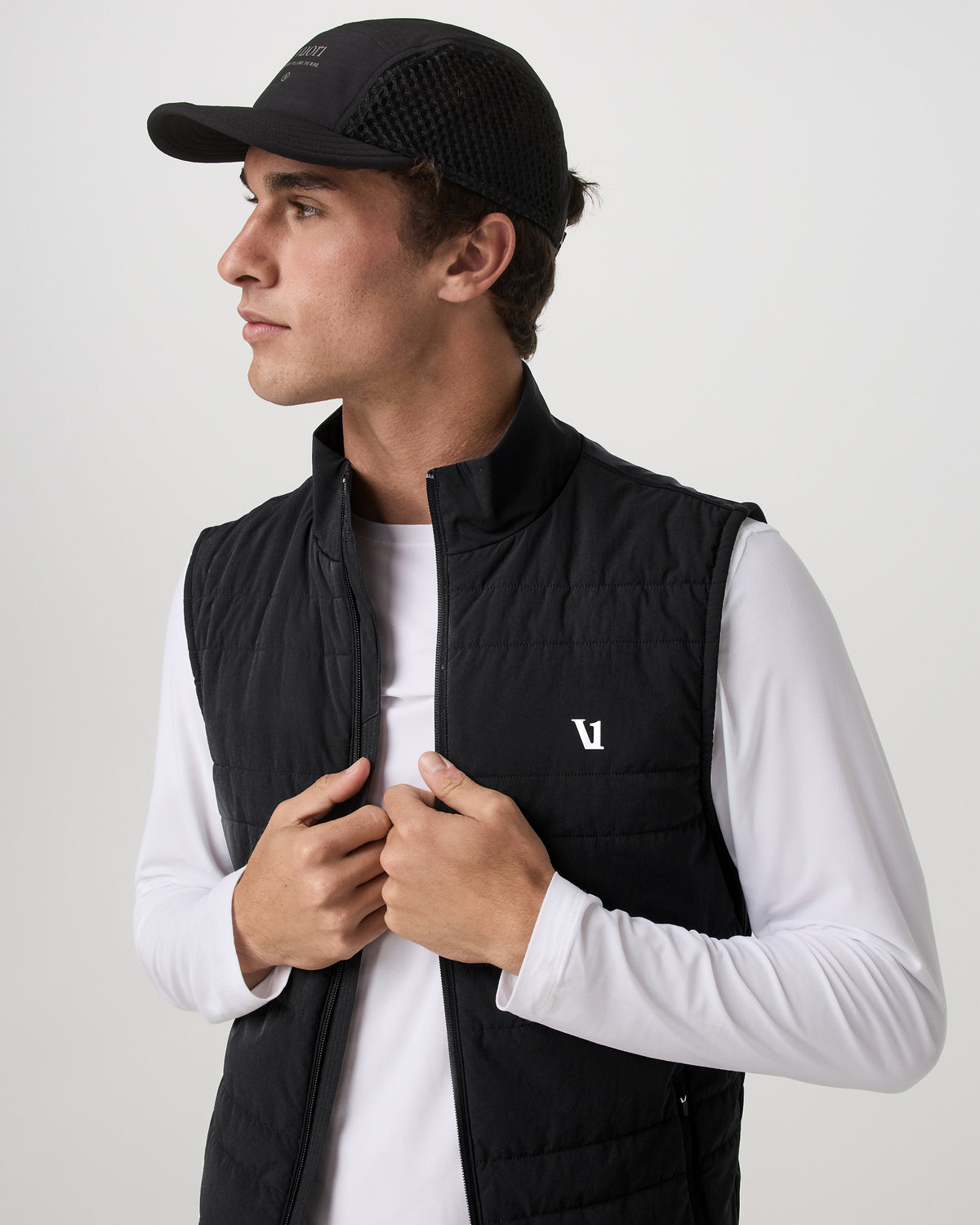 Vuori Sunday Insulated Hybrid Vest Men's Black Training Vest