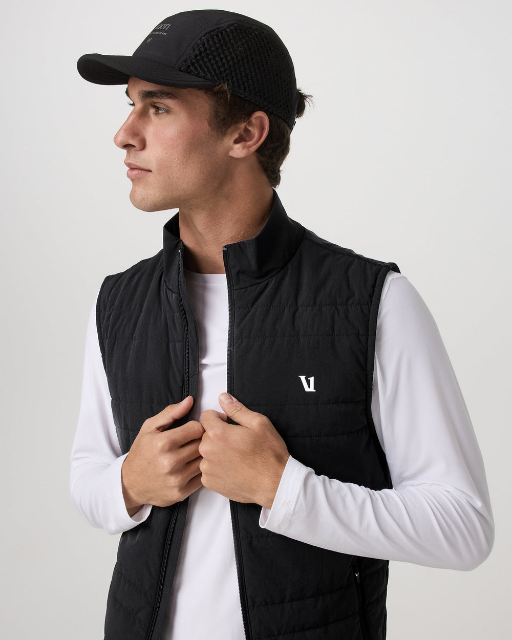 Vuori Sunday Insulated Hybrid Vest Men's Black Training Vest