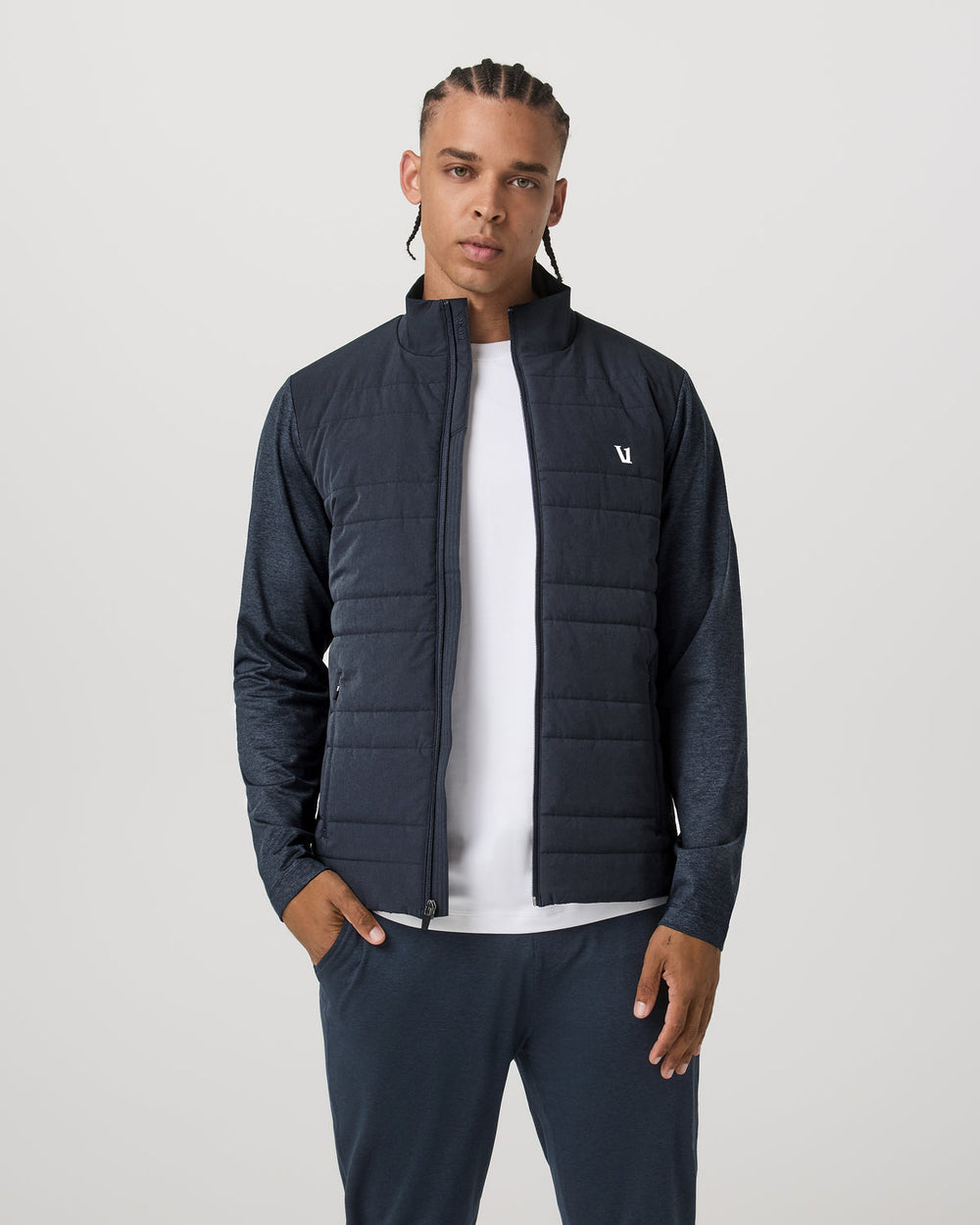 Vuori Sunday Insulated Hybrid Jacket Men's Ink Heather Jacket