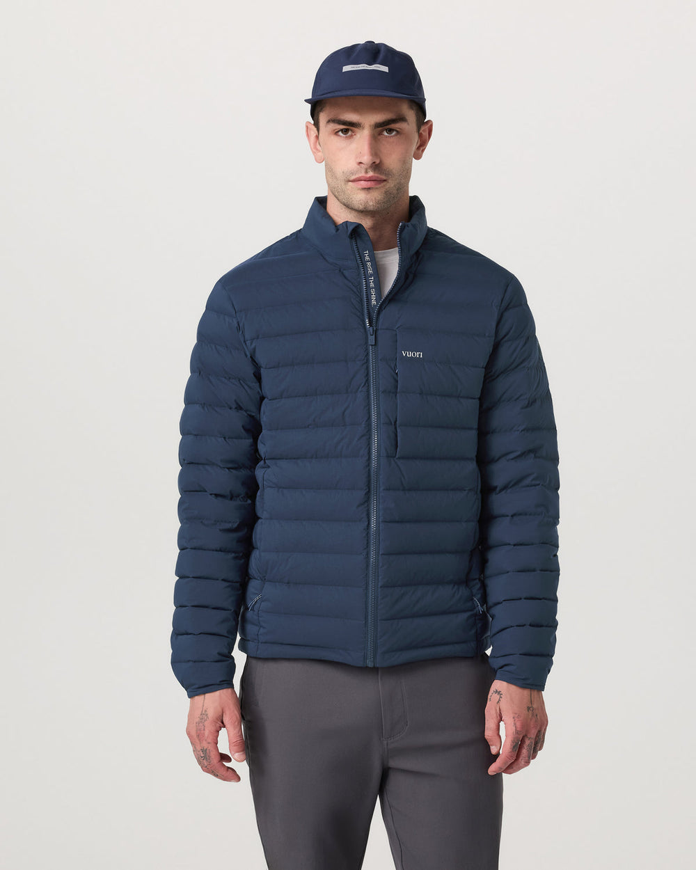 Vuori Men's Steadfast Insulated Full Zip Jacket Blue Coast