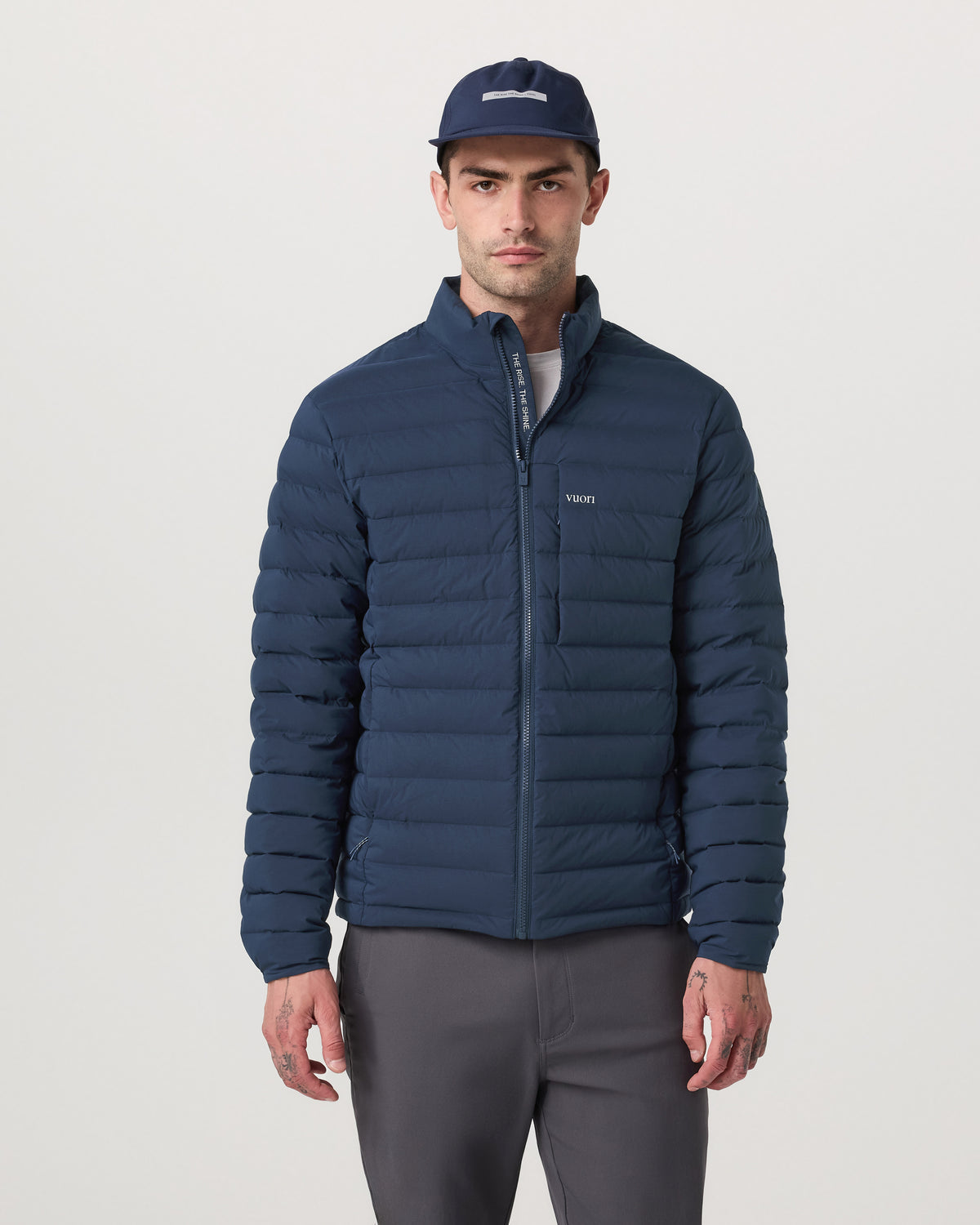 Vuori Men's Steadfast Insulated Full Zip Jacket Blue Coast