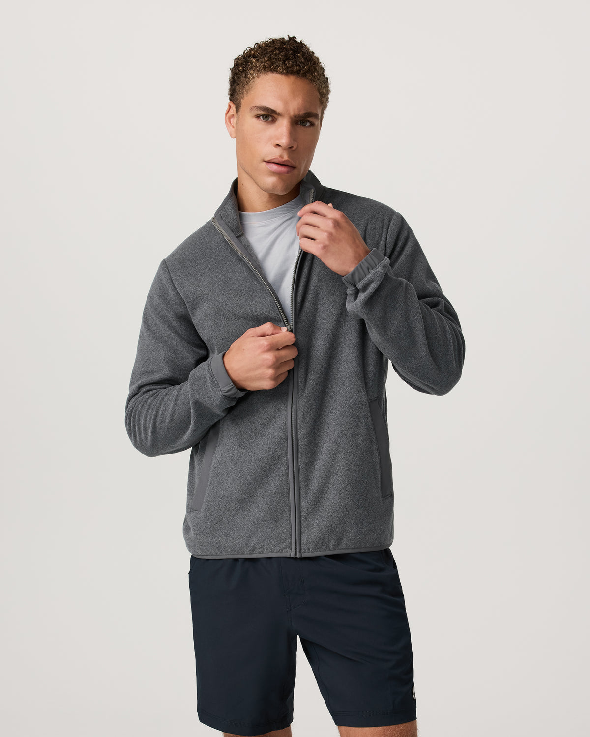 Vuori Aspen FZ Jacket Men's Heather Grey Full-Zip Jacket