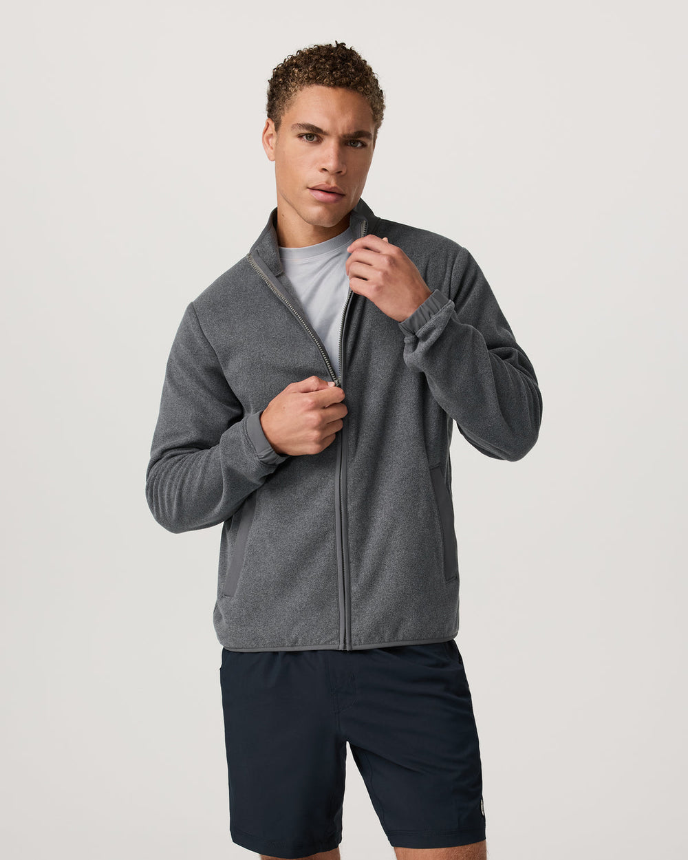 Vuori Aspen FZ Jacket Men's Heather Grey Full-Zip Jacket