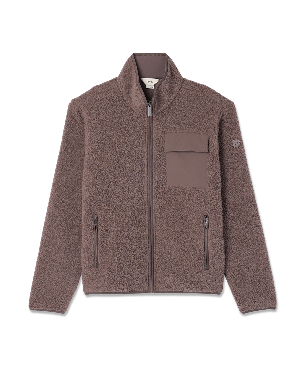 Vuori Alpine Fleece Full Zip Men's Elm Mock Neck Jacket