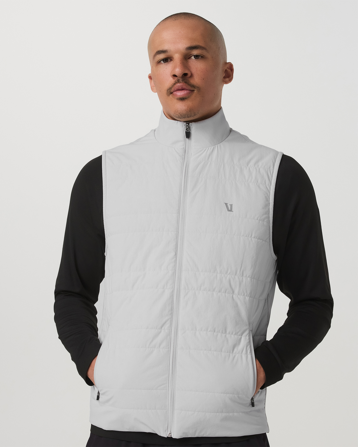 Vuori Sunday Insulated Hybrid Vest Frost Grey Training Vest
