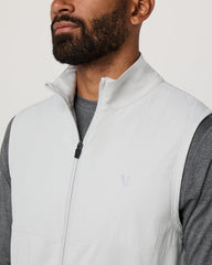 Vuori Sunday Element Vest Men's Frost Grey Full Zip Vest