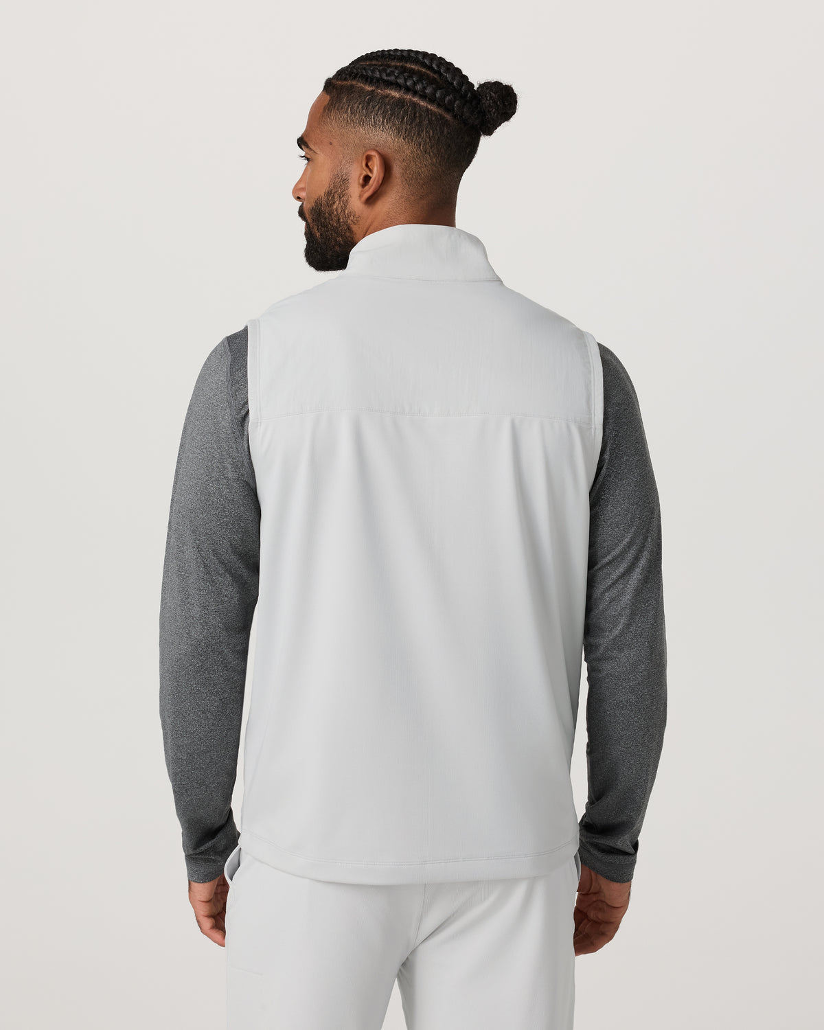 Vuori Sunday Element Vest Men's Frost Grey Full Zip Vest