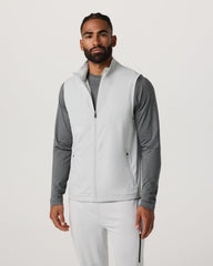 Vuori Sunday Element Vest Men's Frost Grey Full Zip Vest
