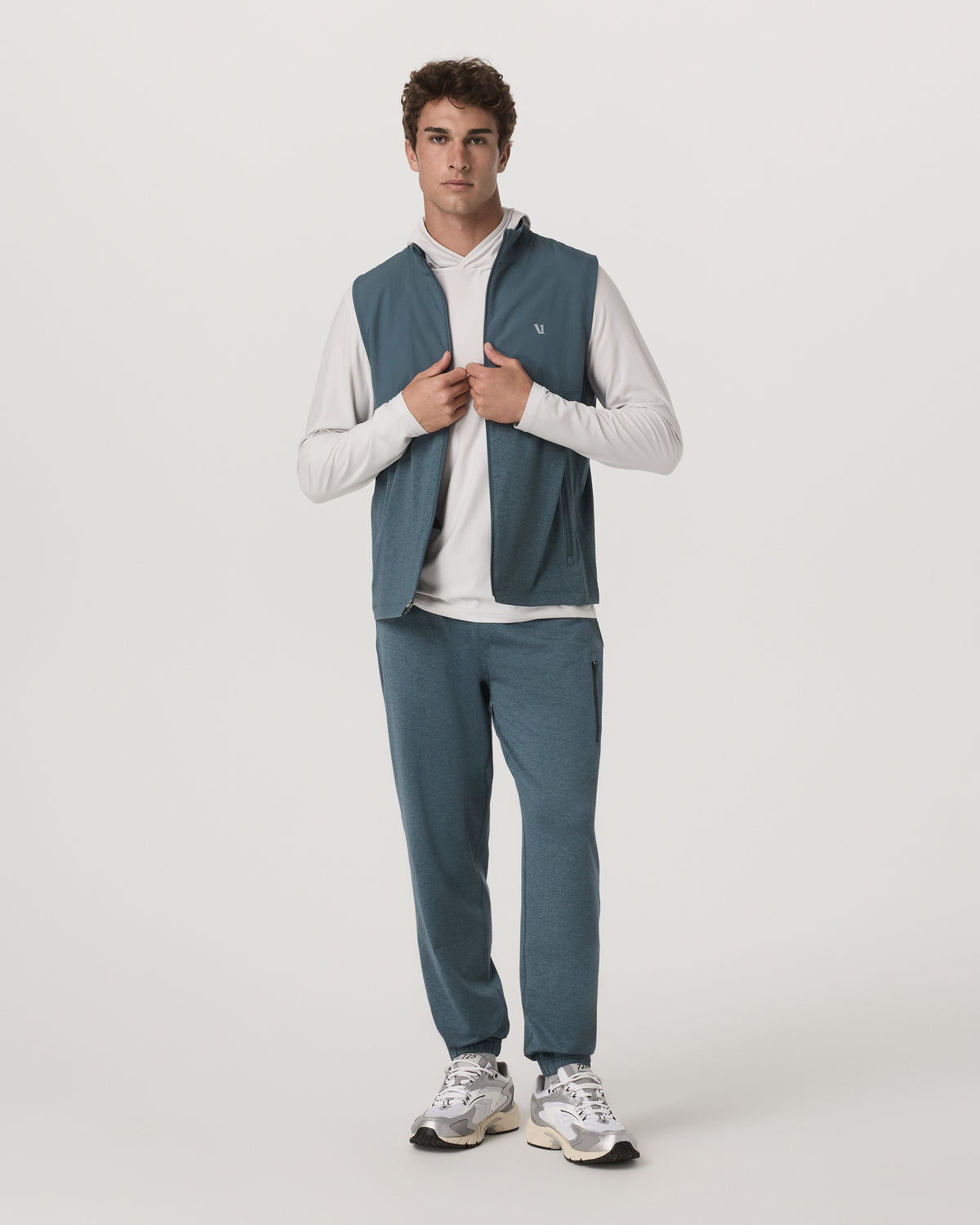 Vuori Sunday Element Vest Blue Sea Heather Full-Zip Vest