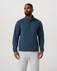 Vuori Aspen 1/2 Snap Men's Ocean Blue Mock-Neck Pullover