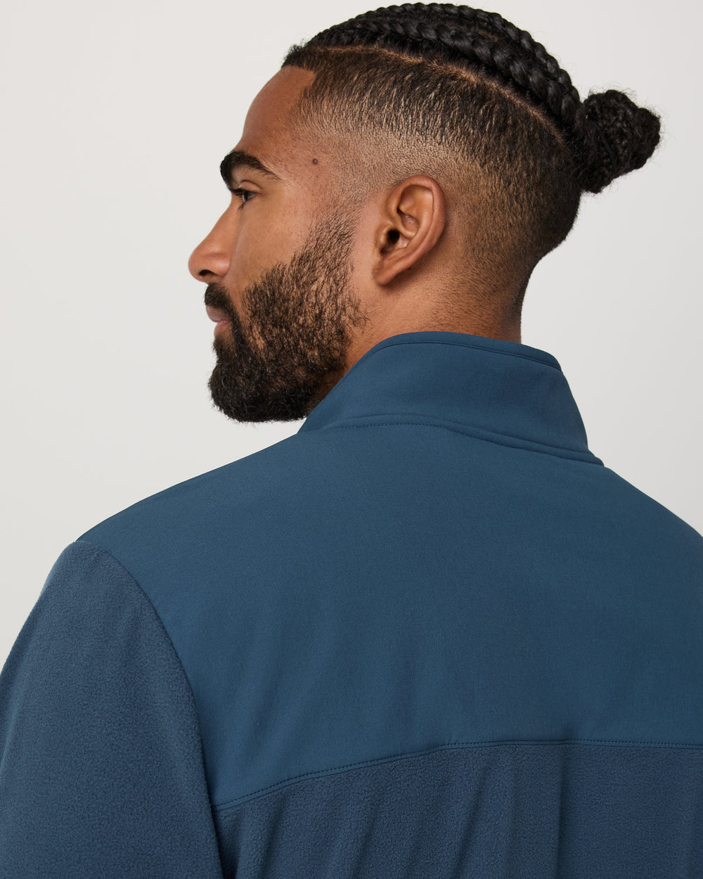 Vuori Aspen 1/2 Snap Men's Ocean Blue Mock-Neck Pullover