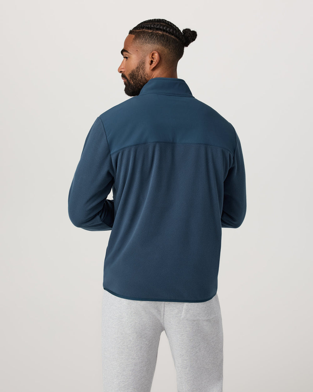 Vuori Aspen 1/2 Snap Men's Ocean Blue Mock-Neck Pullover