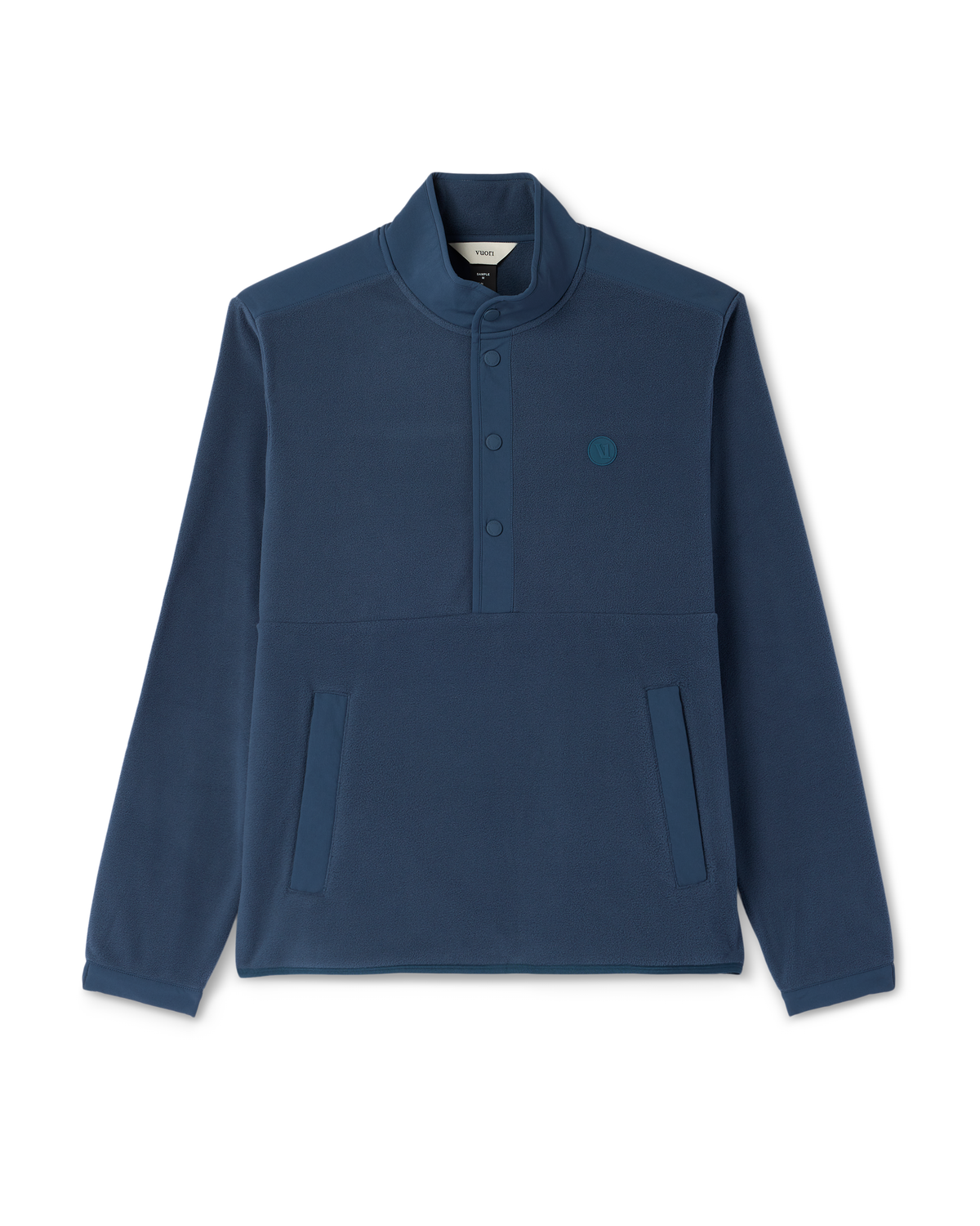 Vuori Aspen 1/2 Snap Men's Ocean Blue Mock-Neck Pullover