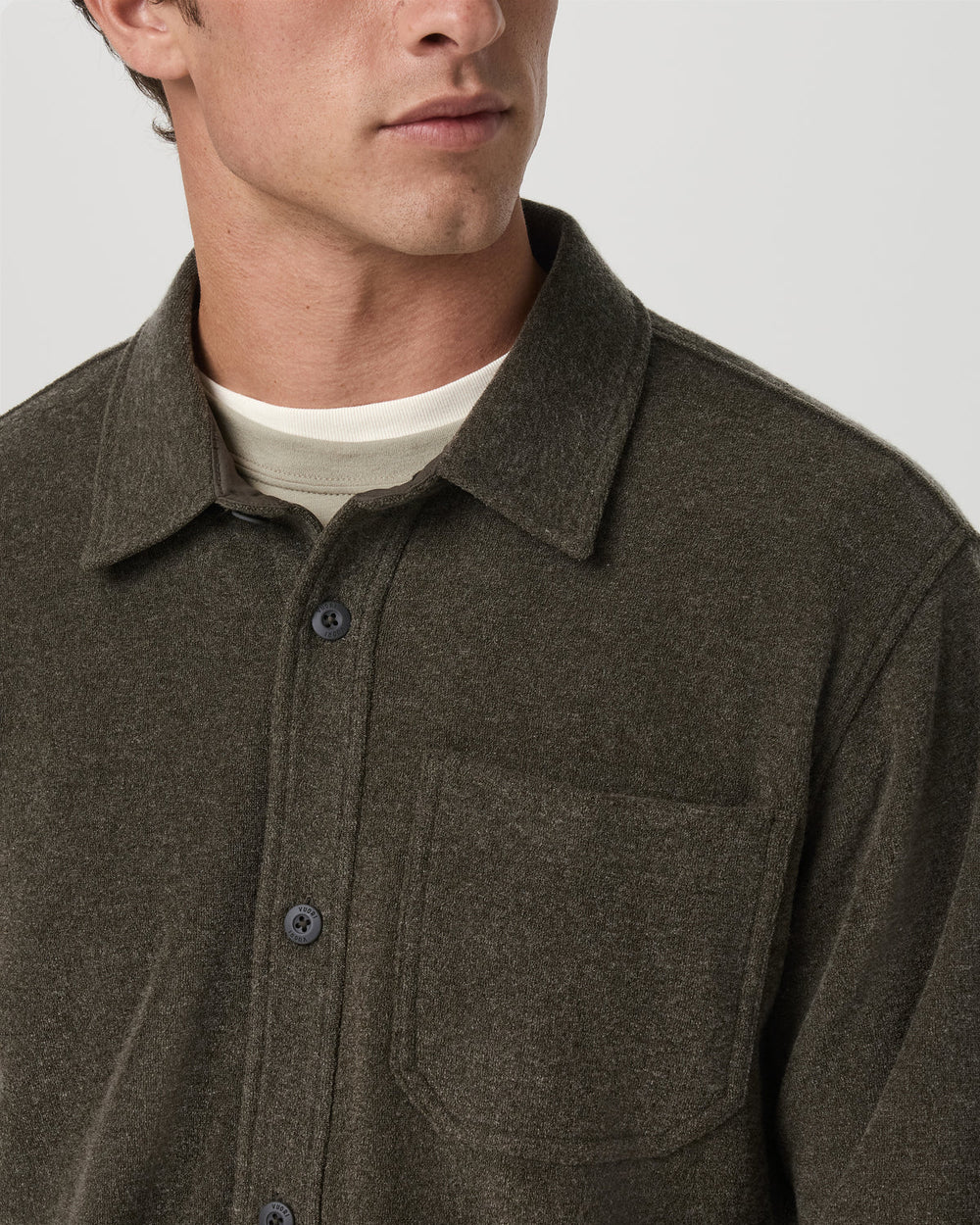 Vuori Beach Fleece Shirt Jacket Dark Oregano Heather Jacket