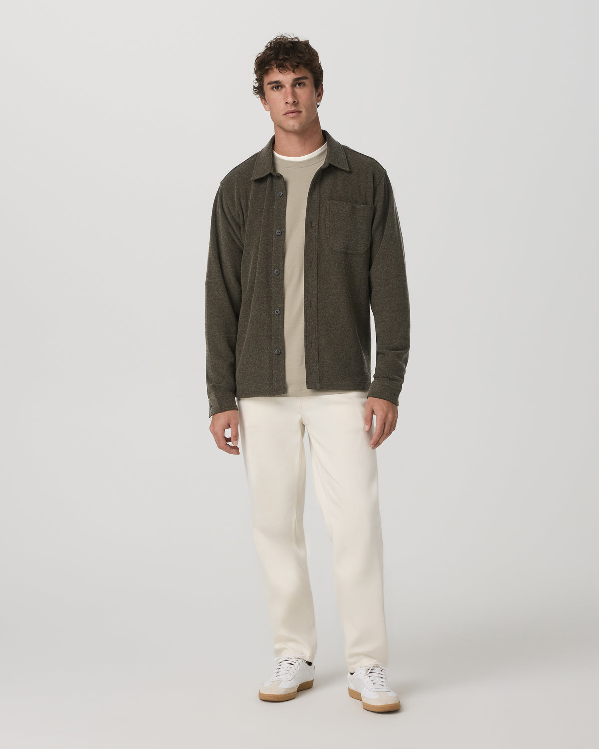 Vuori Beach Fleece Shirt Jacket Dark Oregano Heather Jacket