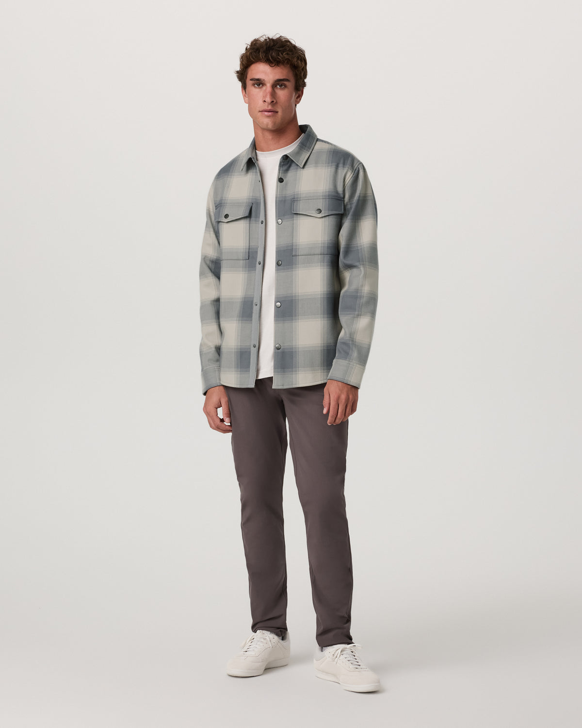 Vuori Range Shirt Jacket 2.0 Men's Mushroom Plaid Jacket