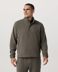 Vuori Aspen 1/2 Snap Men's Fleece Mock-Neck Pullover in Root