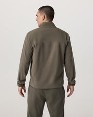 Vuori Aspen 1/2 Snap Men's Fleece Mock-Neck Pullover in Root