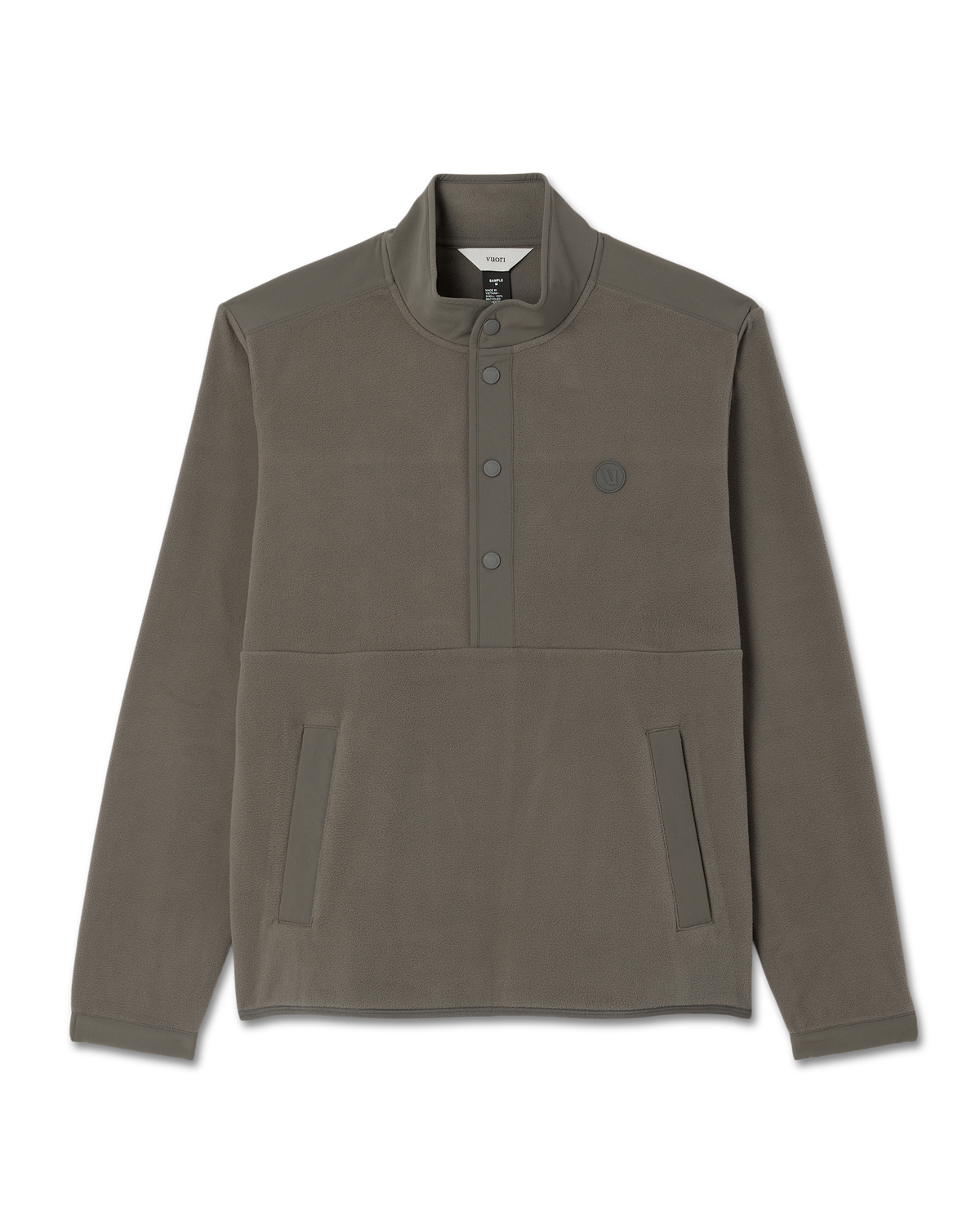 Vuori Aspen 1/2 Snap Men's Fleece Mock-Neck Pullover in Root